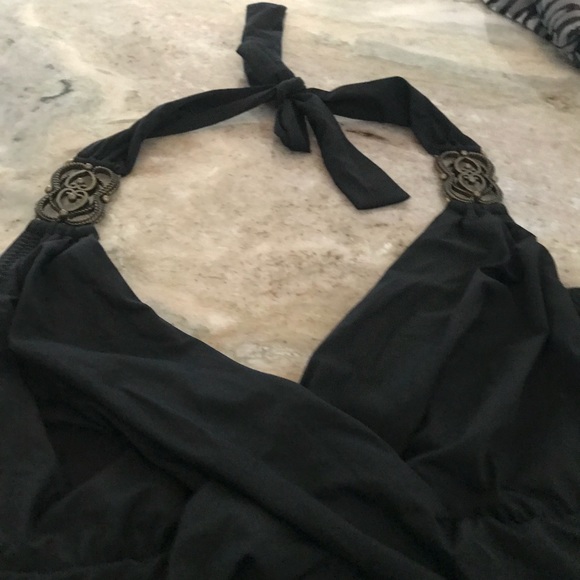 Black Halter Tankini Top - Picture 5 of 12